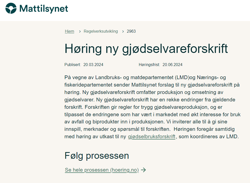 Gjødselregelverket Mattilsynet Gjødselregelverket Mattilsynet